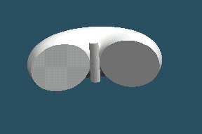 A diagram with the antenna through the centre, the doughnut is cut in half